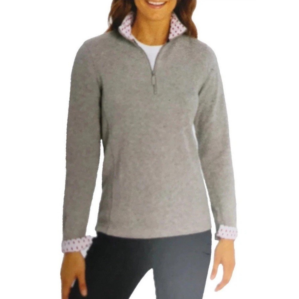 Orvis Sandy Point 1/4 Zip Pullover Sweater Heather Grey Women's Size XXL